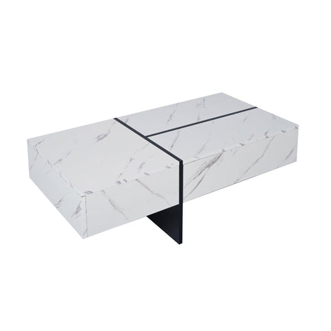 Rootz Coffee Table - Elegant Center Table - Living Room Table - LED Lighting System - 100L x 50W x 34.5H cm