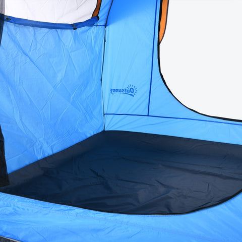 Rootz Car Tent Camping Tent - Car Shelter - Outdoor Canopy - 3 Doors - Weather Resistant - 239cm x 210cm x 210cm - Orange + Blue