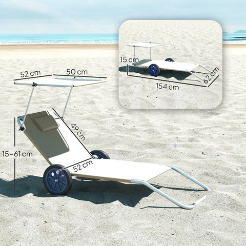 Rootz Sun Lounger Set - Foldable Garden Lounger - Roll Deck Chair - Adjustable Backrest - 62cm x 148cm x 85cm