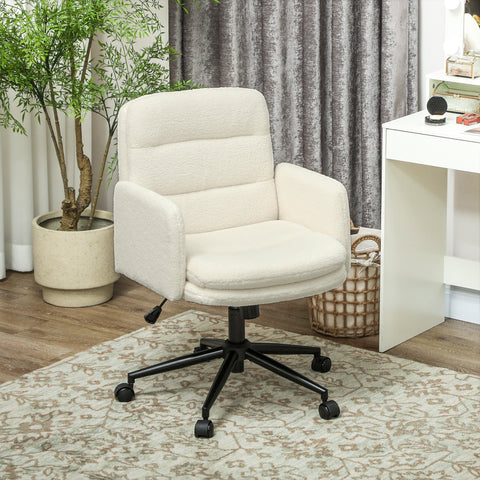 Rootz Ergonomic Mobile Office Chair - Desk Chair - Rotatable Seating - Comfort Fabric - 61.5cm x 65cm x 91-101cm -White