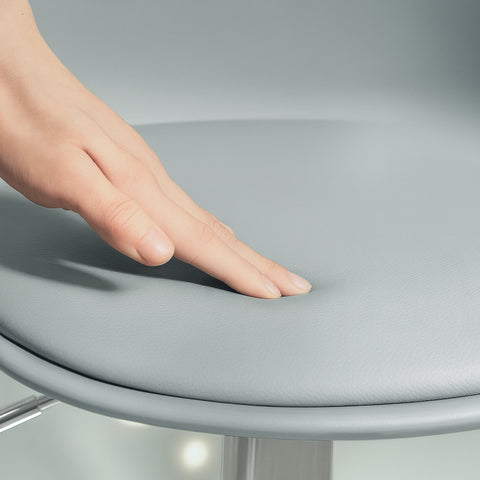 Rootz Set of 2 Swivel Bar Stools - Bar Chairs - Adjustable Swivel Chairs - Comfortable Backrest - 42 x 38 x 82-104 cm - Grey and Silver