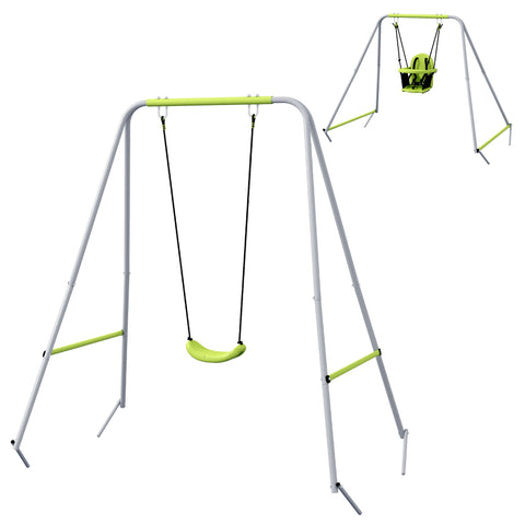 Rootz 2-in-1 Baby Swing - Children's Swing - Playground Seat - 5-Point Safety Belt - 180cm x 160cm x 182cm