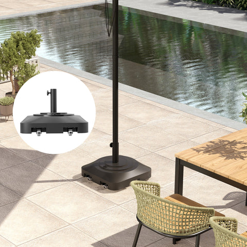 Rootz Garden Umbrella Stand - Parasol Base - Fillable Stand - Stability & Mobility - 48cm x 48cm x 32.5cm