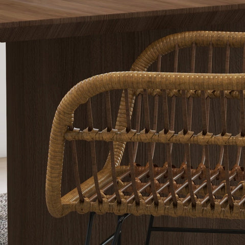 Rootz 4 Piece Dining Chair Set - Kitchen Chairs - Rattan Chairs - Comfortable Seating - 56cm x 60cm x 79cm