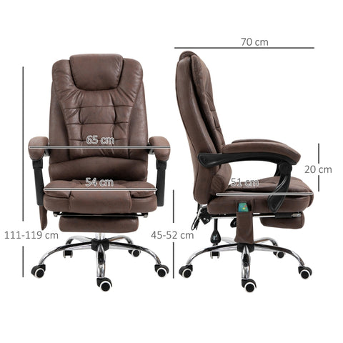 Rootz Massage Office Chair - Swivel Chair - Heated Massage Points - 135° Backrest - Microfiber Fabric - 65cm x 70cm x 119cm