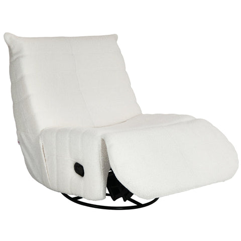 Rootz Recliner Chair - TV Armchair - Lazy Boy Chair - 150-Degree Recline - Rocking & Swivel - Teddy Fabric - 84cm x 104cm x 87cm