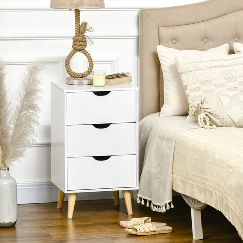 Rootz Scandinavian Chest of Drawers - Night Console - Storage Furniture - 3 Drawers - Elegant Design - 40 x 35 x 68.5 cm