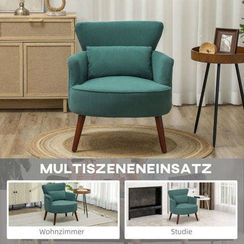 Rootz Modern Armchair - Padded Accent Chair - Upholstered Recliner - Cozy Comfort - 69cm x 69.5cm x 78cm