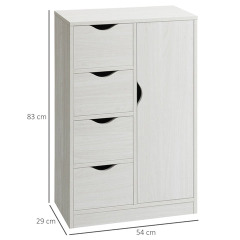 Rootz Storage Cabinet - Sideboard - Chest of Drawers - Modern Design - Space-Saving - 54W x 29D x 83H cm