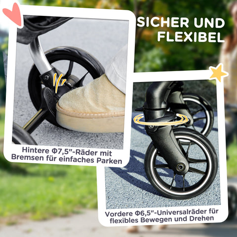 Rootz Dog Car Buggy - Pet Transport Stroller - Foldable Pet Carrier - Lightweight Design - 80cm x 48.5cm x 106cm