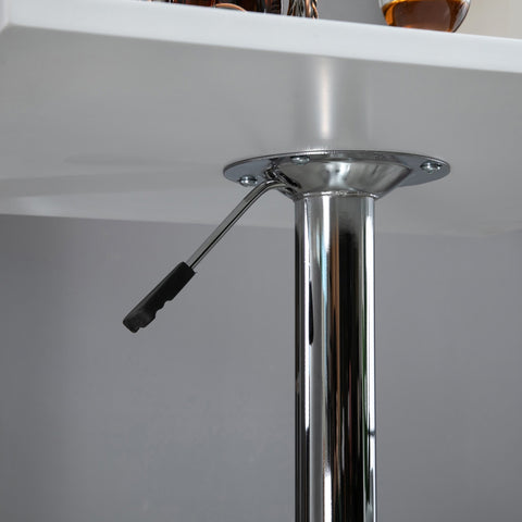 Rootz Height-Adjustable Bar Table - Pub Table - Counter Table - 360° Rotatable - Scratch-Resistant, Stable Base - 60x60x69-91cm - White