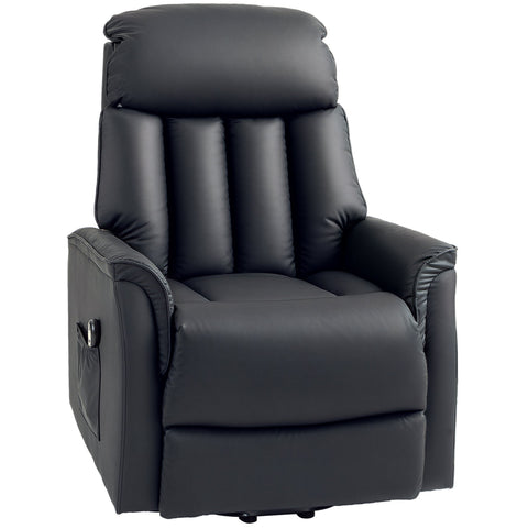 Rootz Electrical Up Armchair - TV Chair - Recliner Chair - Stand-Up Aid - Synthetic Leather - Black - 80cm x 94cm x 104cm