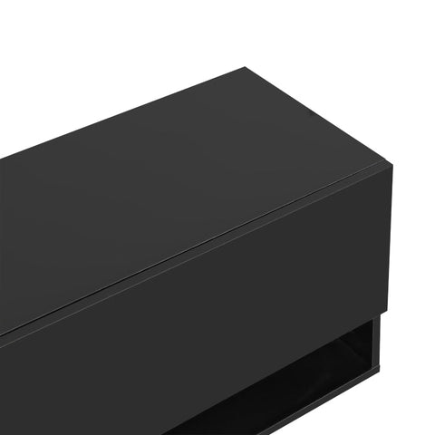 Rootz High-Gloss TV Cabinet - Entertainment Unit - Media Console - Elegant Gold Edge - 172L x 35W x 40H cm