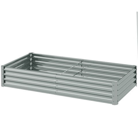 Rootz Steel Raised Garden Bed - Weather-Resistant Planter - Galvanized Steel - Anti-Cut Safe Edge - 180cm x 90cm x 30cm