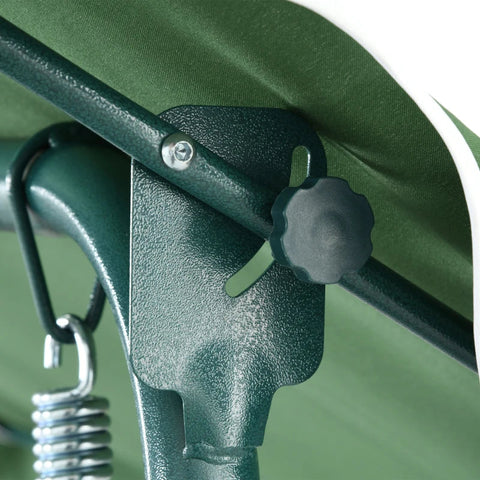 Rootz Hollywood Swing - Garden Lounger - Rocking Bench - Weather Resistant - 3 Seater - Sun Canopy - Metal-polyester-foam - Green-White - 170L x 110W x 153H cm