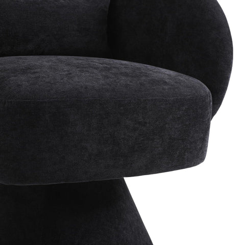 Rootz Modern Leisure Chair - Living Room Chair - Bedroom Seating - 360° Rotating Base - Polyblend Fabric - 67L x 61.4W x 77.9H cm