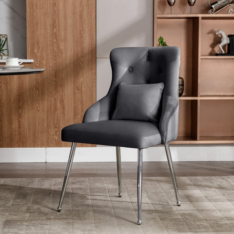 Rootz Modern Dining Chair - Velvet Upholstered Chair - Luxurious Velvet Seat - High Comfort - 54.5L x 58.5W x 87.5H cm