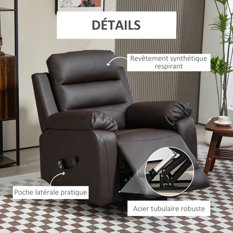 Rootz Electrical Upholstery Chair - Recliner - Massage Chair - Adjustable Inclination - Comfort and Mobility - 91cm x 86cm x 101cm