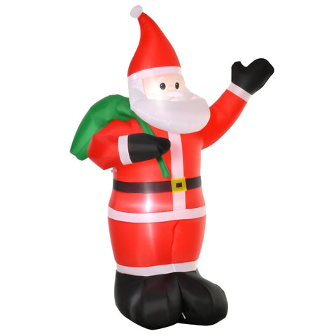 Rootz Inflatable Christmas Decoration - Santa Claus - Outdoor Ornament - LED Glow - 2.40m Tall - 140cm x 100cm x 240cm