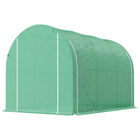Rootz Garden Tunnel Greenhouse - Plant Shelter, Weather Protection - 1 Door + 2 Roll-up Walls - 296cm x 196cm x 200cm