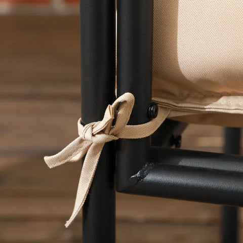 Rootz Garden Sofa Set - Rattan Sofa Set - Boho Style - Weather Resistant - Armchairs - Side Chairs - Seat Cushions - Steel-Polyester - Khaki - 116cm x 58cm x 66cm