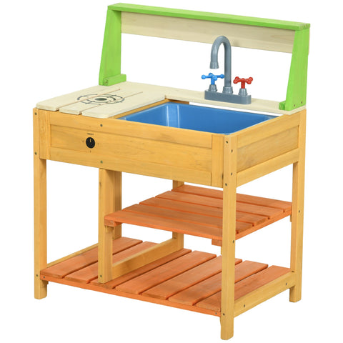 Rootz Children's Outdoor Kitchen - Toy Cook Set - Kids' Play Kitchen - Encourages Imagination - 58cm x 39cm x 73cm