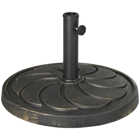 Rootz Umbrella Stand - Parasol Stand -  Parasol Holder - Weatherproof - Resin - Steel - Bronze - Ø53 X 33h Cm