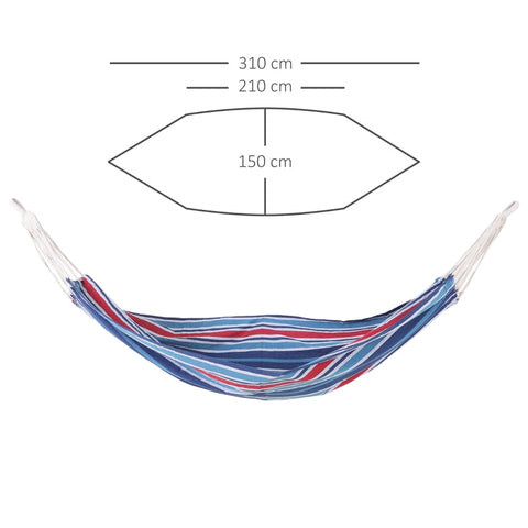 Rootz Outdoor Rod Hammock - Travel Hammock - Camping Hammock - Comfortable Cotton & Polyester - Easy Transport with Carry Bag - 310cm x 150cm - Supports Up to 180kg
