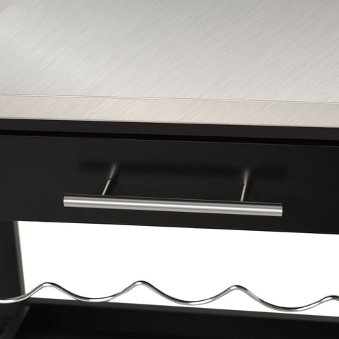 Rootz Kitchen Trolley - Serving Cart - Mobile Kitchen Table - Stainless Steel Work Surface - 60W x 40D x 85H cm - Efficient Storage