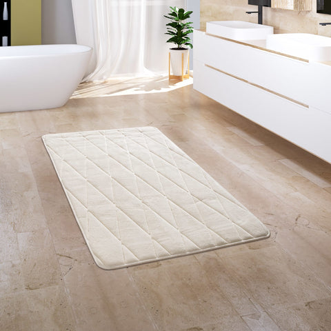 Memory Foam Bath Mat – Soft & Durable – Embossed Pattern – Relaxation Spa Feel