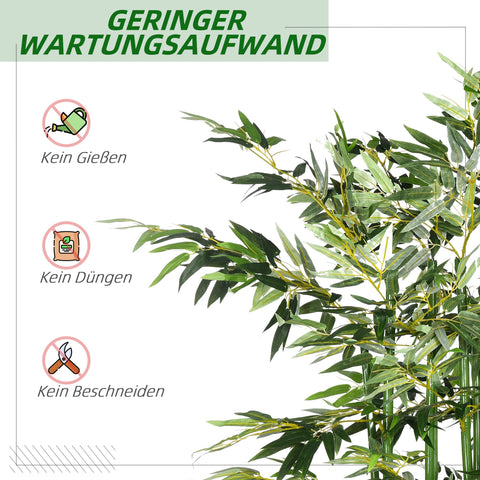 Rootz Artificial Bamboo Plant - Decorative Plant - Faux Plant - Real Look - Easy Care - 180cm High - Pot: 35L x 10W x 10H cm