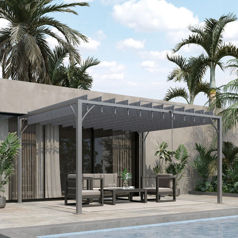 Rootz Bioclimatic Pergola 4x3m - Outdoor Shade - Adjustable Lamellae - UV 50+ Protection - Aluminum - 3.9m x 2.95m x 2.13m
