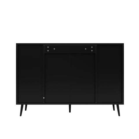 Rootz Buffling Cabinet - Rattan Sideboard - Adjustable Shelf Storage - Modern Design - 120cm x 35cm x 89cm