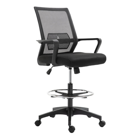 Rootz High-Back Office Chair - Ergonomic Swivel Chair - Height Adjustable Chair - Breathable Mesh - 64L x 59W x 104-124H cm
