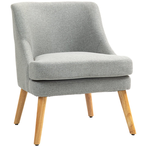 Rootz Linen Look Padded Lounge Chair - Armchair - Recliner Chair - Ultimate Comfort - 63cm x 69cm x 79.5cm
