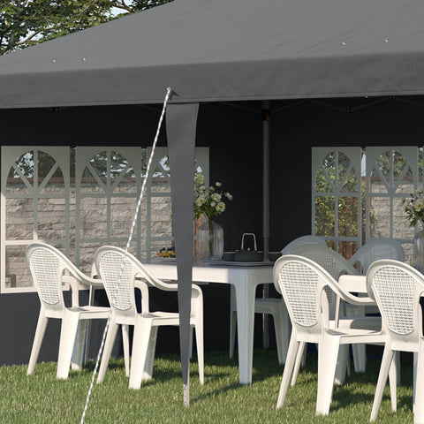 Rootz Pavilion Pop-up Foldable Tent - Reception Tent - Marquee Canopy - Weather-Resistant - 585cm x 295cm x 270cm