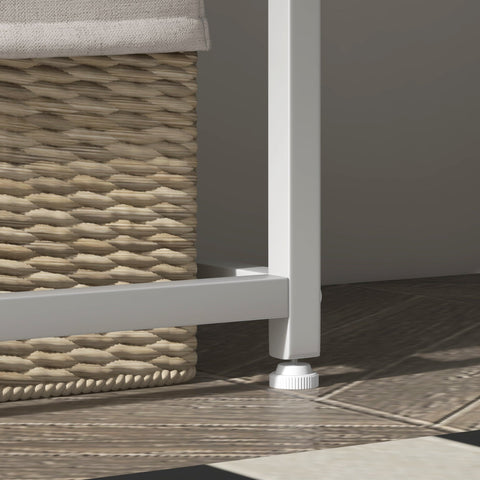 Rootz Console Table - Entryway Table - Hallway Table - Modern Design - 100 x 30 x 87 cm White - Steel with 2 Shelves for Stylish Storage