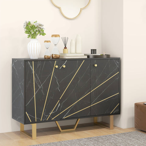 Rootz Storage Cabinet Sideboard - Living Room Cupboard - Adjustable Shelf - Elegant & Functional - 107x35x75cm