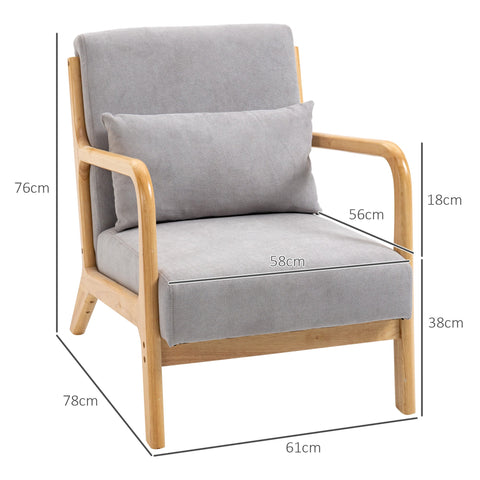 Rootz Elegant Lounge Chair - Armchair - Relaxation Chair - Maximum Comfort - 61L x 78W x 76H cm
