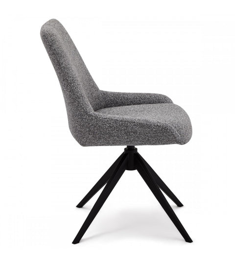 Rootz Dining Chair Set - Swivel Chair - Modern Dining Chairs - Luxurious Polyester Fabric - Foam Cushion Comfort - Sleek Metal Legs - 64cm x 56cm x 87cm