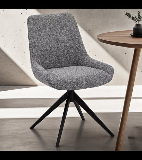 Rootz Dining Chair Set - Swivel Chair - Modern Dining Chairs - Luxurious Polyester Fabric - Foam Cushion Comfort - Sleek Metal Legs - 64cm x 56cm x 87cm