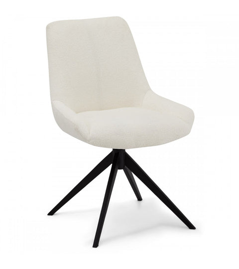 Rootz Dining Chair - Swivel Chair - Upholstered Chair - Luxurious Polyester Fabric - Foam Cushions for Optimal Comfort - Modern Metal Legs - 64cm x 56cm x 87cm