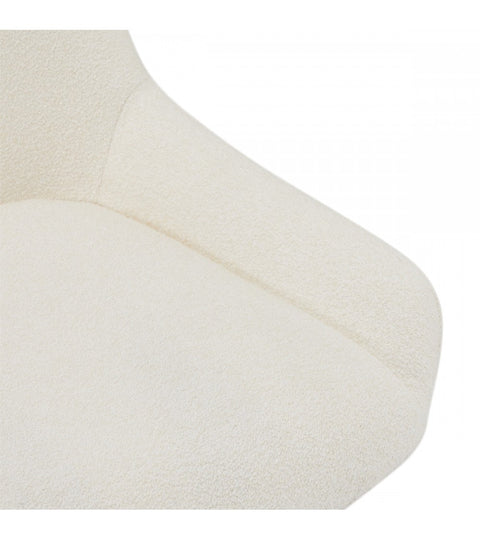 Rootz Dining Chair - Swivel Chair - Upholstered Chair - Luxurious Polyester Fabric - Foam Cushions for Optimal Comfort - Modern Metal Legs - 64cm x 56cm x 87cm