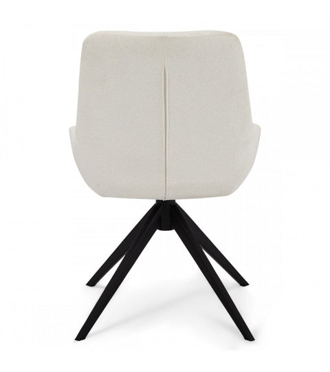 Rootz Dining Chair - Swivel Chair - Upholstered Chair - Luxurious Polyester Fabric - Foam Cushions for Optimal Comfort - Modern Metal Legs - 64cm x 56cm x 87cm