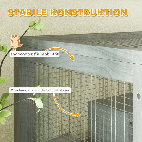 Rootz 4 Tier Wooden Hamster Cage - Rodent House - Small Animal Habitat - Easy Cleaning - 65 x 45 x 109 cm