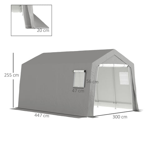 Rootz Device Tent House - Waterproof Storage Shelter - Weatherproof Shelter - UV Resistant - 300cm x 447cm x 255cm