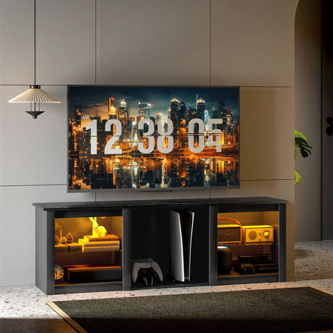 Rootz TV Stand with LED Lighting - Entertainment Center - Media Console - Immersive Experience - 160cm x 35cm x 35cm