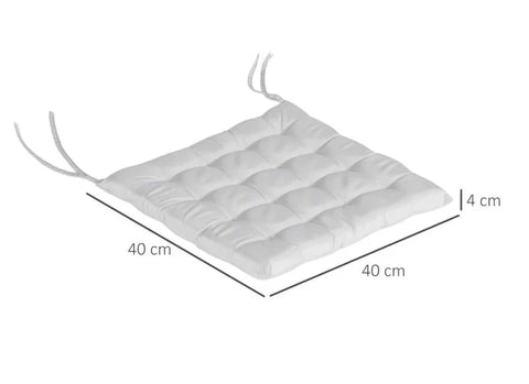 Rootz Tuinstoelkussen - Zachtheid en comfort - Binnen en buiten - 6 stuks - Polyester hoes - Lichtgrijs - 40L x 40W x 4H cm