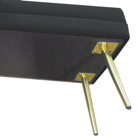 Rootz Upholstered Storage Bench - Accent Bench - Skandi Style – Space-saving - 100cm x 37.5cm x 42cm, Black