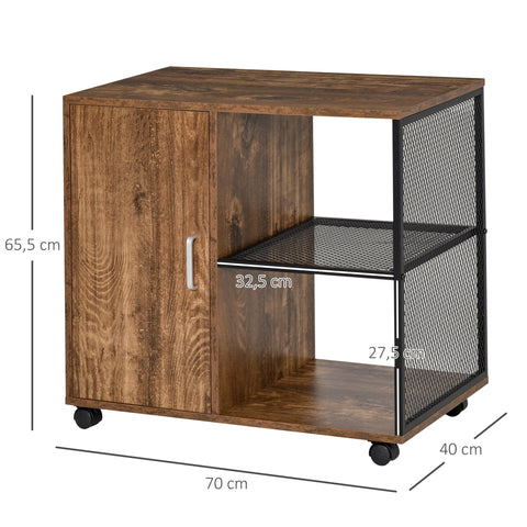 Rootz Printer Stand - Office Organizer - Cupboard Compartment - Multifunctional Storage - Elegant Design - 70cm x 40cm x 65.5cm